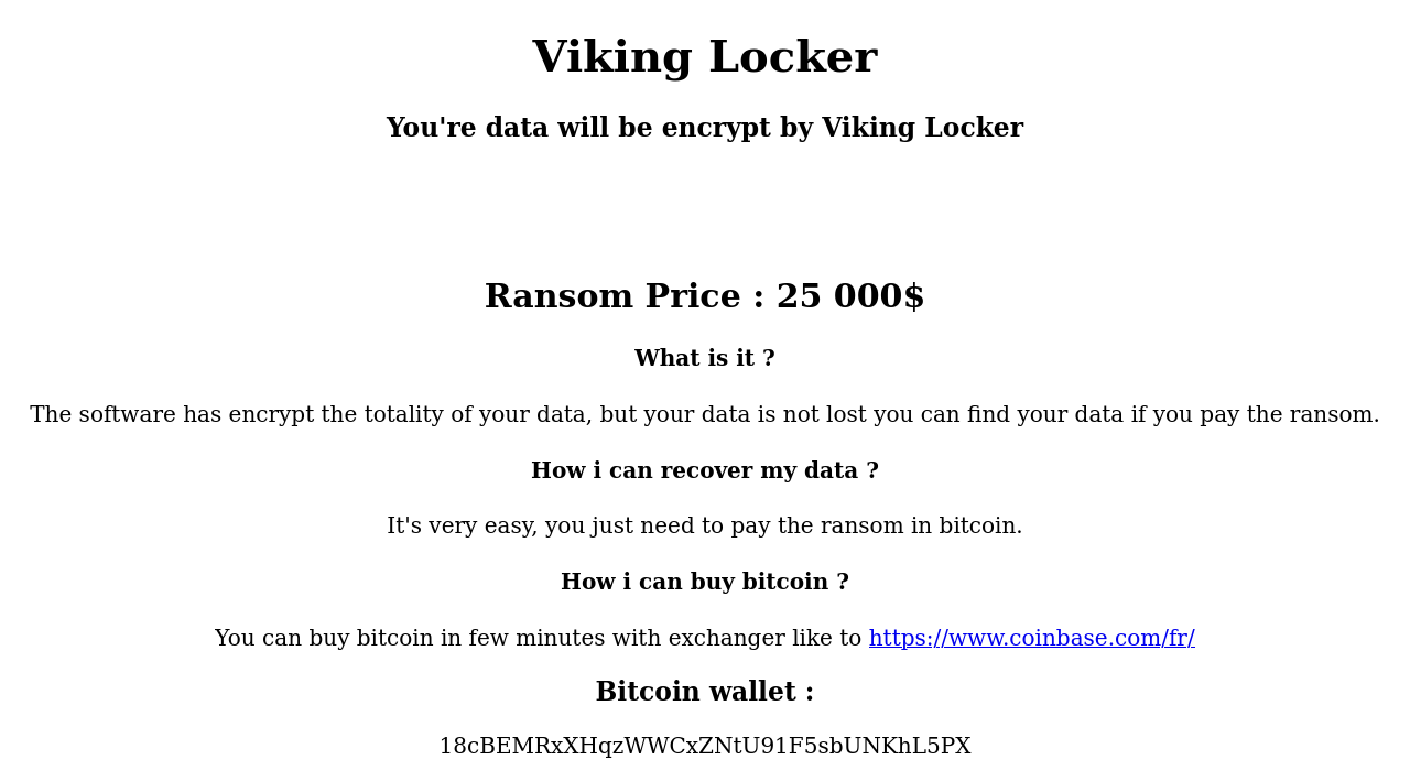 Viking locker ransom message